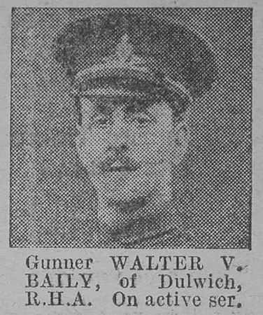 Bailey W V Gnr Royal Horse Artillery Of Dulwich The Vivid 3rd Apr 1915