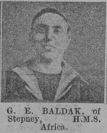 Baldak G E AB HMS Africa Royal Navy Of Stepney The Vivid 3rd Apr 1915