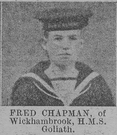 Chapman F AB HMS Goliath Royal Navy Of Wickhambrook The Vivid 3rd Apr 1915