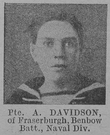 Davidson A Pte Benbow Btn Royal Naval Division Of Fraserburgh The Vivid 3rd Apr 1915