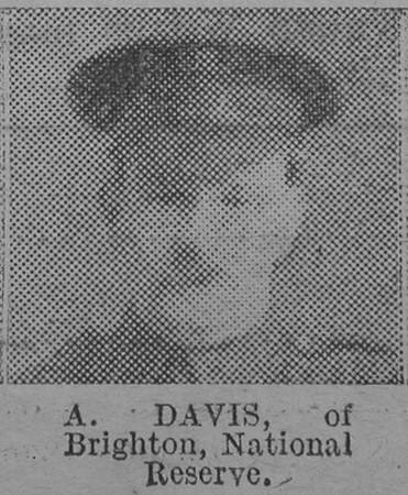Davis A National Reserve Of Brighton The Vivid 3rd Apr 1915