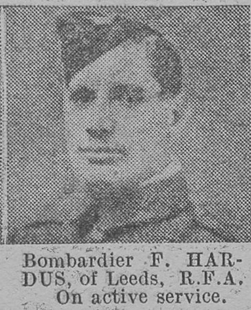 Hardus F Bmdr Royal Field Artillery Of Leeds The Vivid 3rd Apr 1915