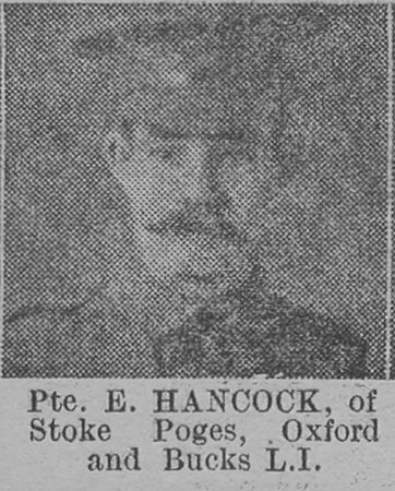 Hancock E Pte Oxford And Bucks Light Infantry Of Stoke Poges The Vivid 3rd Apr 1915