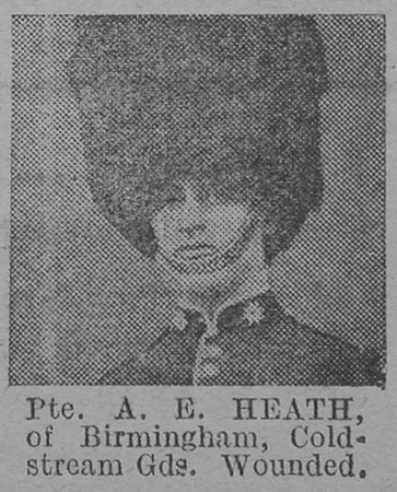 Heath A E Pte Coldstream Guards Of Birmingham The Vivid 3rd Apr 1915