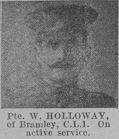 Holloway W Pte Duke Of Cornwalls Light Infantry Of Bramley The Vivid 3rd Apr 1915