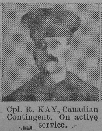 Kay R Cpl Canadian Expeditionary Force The Vivid 3rd Apr 1915