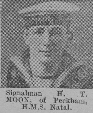 Moon H T Signalman HMS Natal Royal Navy Of Peckham The Vivid 3rd Apr 1915