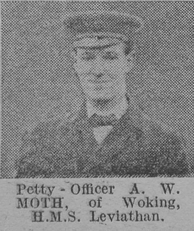 Moth A W PO HMS Leviathan Royal Navy Of Woking The Vivid 3rd Apr 1915