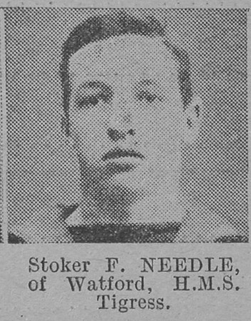 Needle F Stoker HMS Tigress Royal Navy Of Watford The Vivid 3rd Apr 1915