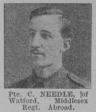 Needle C Pte Middlesex Regiment Of Watford The Vivid 3rd Apr 1915