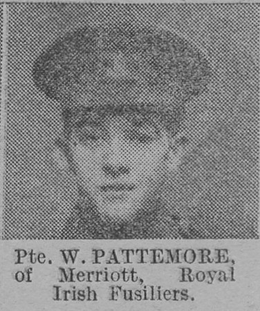 Pattemore W Pte Royal Irish Fusiliers Of Merriott The Vivid 3rd Apr 1915