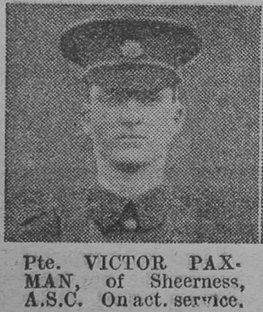 Paxman V Pte Army Service Corps Of Sheerness The Vivid 3rd Apr 1915