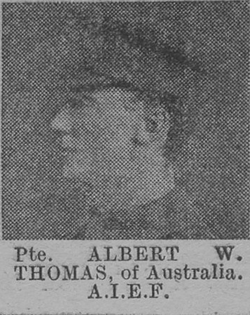Thomas A W Pte Australian Imperial Force The Vivid 3rd Apr 1915