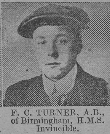 Turner F C AB HMS Invincible Royal Navy Of Birmingham The Vivid 27th Mar 1915