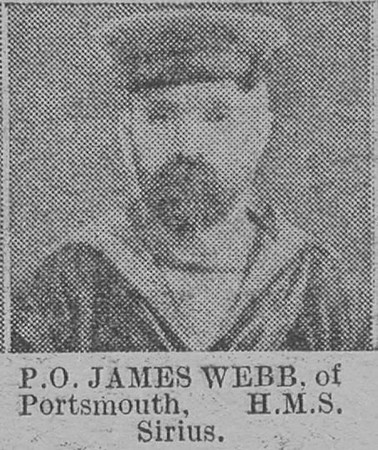 Webb J PO HMS Sirius Royal Navy The Vivid 3rd Apr 1915