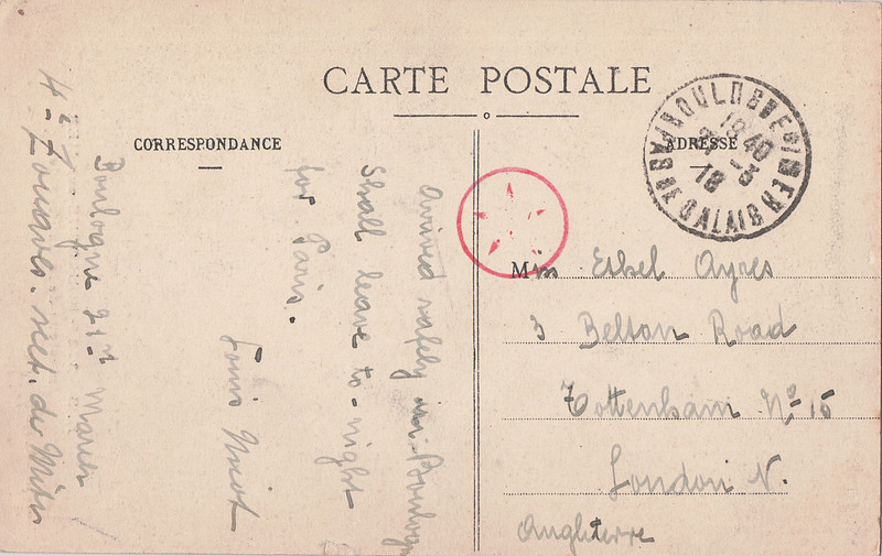 Postcard To Miss Ethel Aynes Back