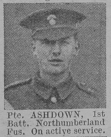Ashdown Pte 1st Northumberland Fusiliers The Vivid 10th Apr 1915