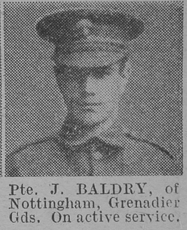 Baldry J Pte Grenadier Guards Of Nottingham The Vivid 10th Apr 1915