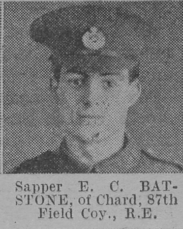 Batstone E C Sapper Royal Engineers Of Chard The Vivid 10th Apr 1915