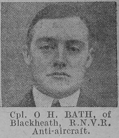Bath O H Cpl Royal Naval Volunteer Reserve Of Blackheath The Vivid 10th Apr 1915