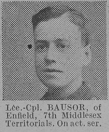 Bausor A LCpl 2182 7th Middlesex Regiment Of Enfield The Vivid 10th Apr 1915