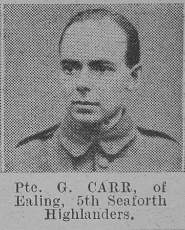 Carr G Pte 5th Seaforth Highlanders Of Ealing The Vivid 10th Apr 1915