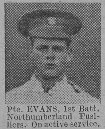 Evans Pte 1st Northumberland Fusiliers The Vivid 10th Apr 1915