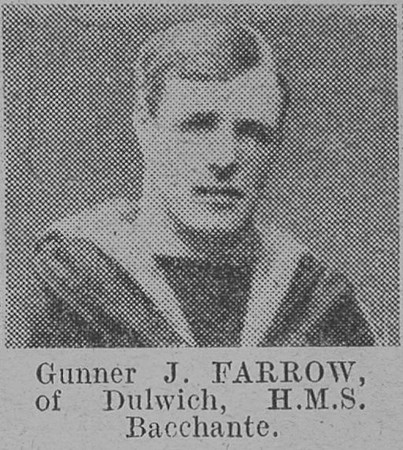 Farrow J Gnr HMS Bacchante Royal Navy Of Dulwich The Vivid 10th Apr 1915