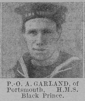 Garland A PO HMS Black Prince Royal Navy Of Portsmouth The Vivid 10th Apr 1915