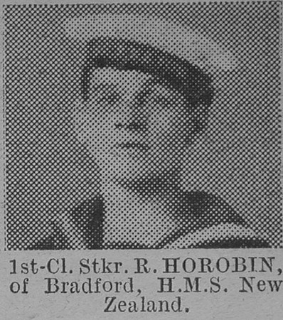 Horobin R 1st Class Stoker HMS New Zealand Royal Navy Of Bradford The Vivid 10th Apr 1915