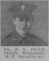 Inglefield F L Pte Royal Fusiliers Of Westminster The Vivid 10th Apr 1915