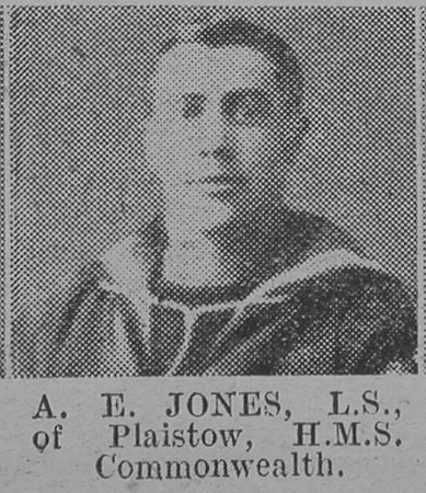 Jones A E Leading Seaman HMS Commonwealth Royal Navy The Vivid 10th Apr 1915