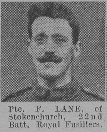 Lane F Pte 22nd Royal Fusiliers Of Stokenchurch The Vivid 10th Apr 1915