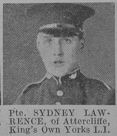 Lawrence S Pte Kings Own Yorkshire Light Infantry Of Attercliffe The Vivid 10th Apr 1915