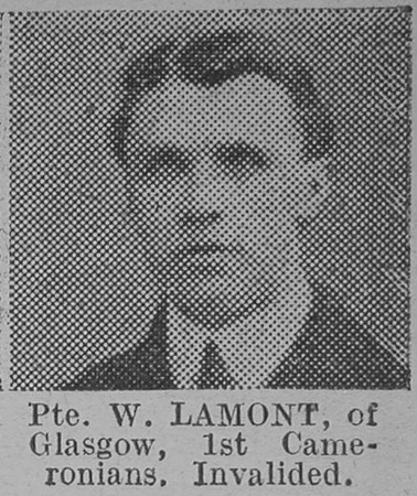 Lamont W Pte 1st Cameronians Of Glasgow The Vivid 10th Apr 1915