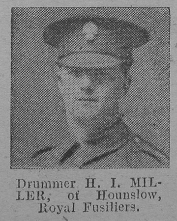 Miller H I Drummer Royal Fusiliers Of Hounslow The Vivid 10th Apr 1915