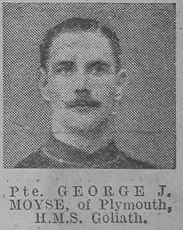 Moyse G J Pte HMS Goliath Royal Navy Of Plymouth The Vivid 10th Apr 1915