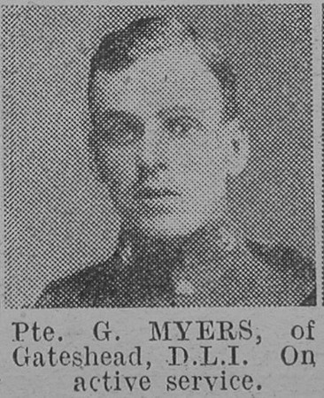 Myers G Pte Durham Light Infantry Of Gateshead The Vivid 10th Apr 1915