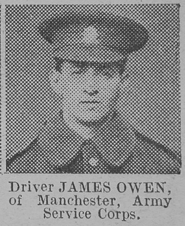 Owen J Dvr Army Service Corps Of Manchester The Vivid 10th Apr 1915