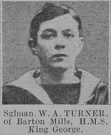 Turner W A Signalman HMS King George Royal Navy Of Barton Mills The Vivid 10th Apr 1915