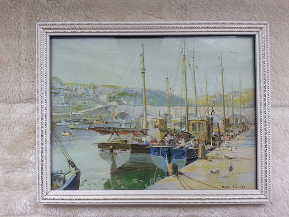 Vintage Framed Vernon Ward Print Evening at Looe