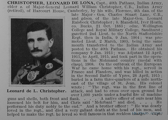Christopher L D L Captain Indian Army Obit Part 1