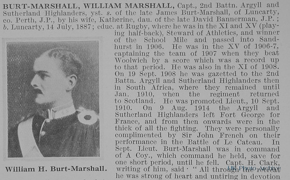 Burt-Marshall W M Captain 2nd Argyll And Sutherland Highlanders Obit Part 1