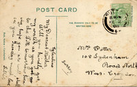 Sutton Green 1908 Postcard To Mrs Potter 108 Sydenham Road North West Croydon Back Sutton Postmark