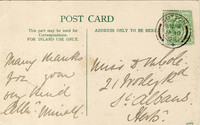 Gander Green Lane Sutton 1905 Postcard To Miss D M Cole 21 Worley Road, St Albans. Sutton Postmark.