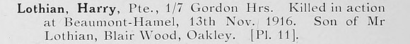 Lothian H Pte 7th Gordon Highlanders Photo Available Plate 11