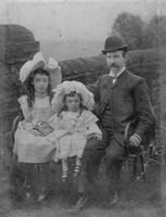 Annie And Emily Copley With Their Father Huddersfield 1902