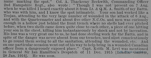 Levi K M Captain Australian Army Medical Corps Obit Part 3