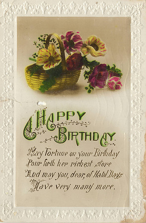 Birthday Postcard To Miss C Beale 100 Salisbury Road High Barnet Front