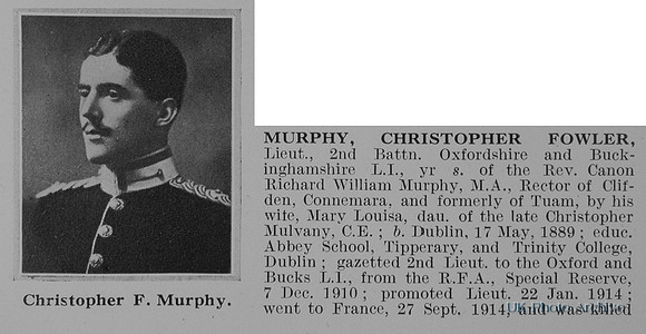 Murphy C F Lt 2nd Oxford And Bucks Light Infantry Obit Part 1